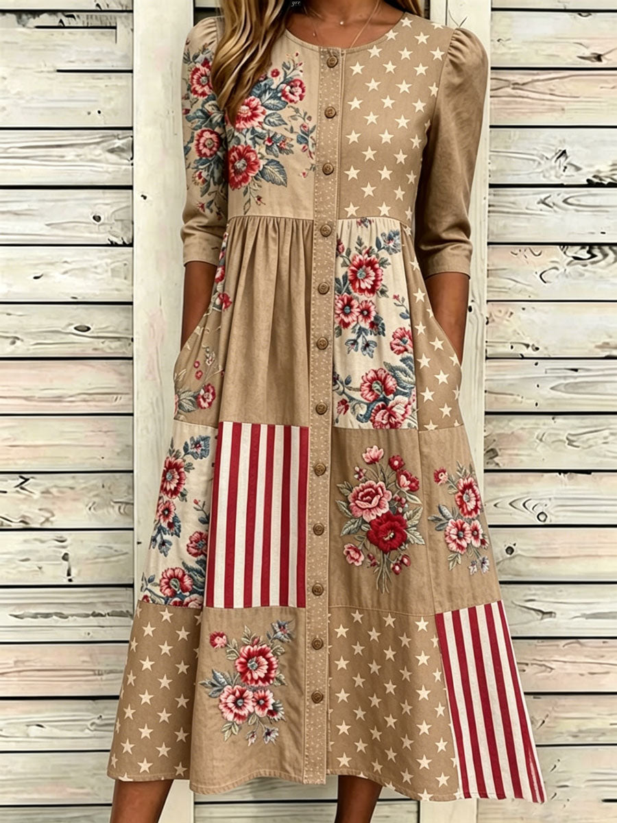 🔥Buy 3 Get 10% Off🔥Women'S Casual American Independence Day Print Art Casual Dress