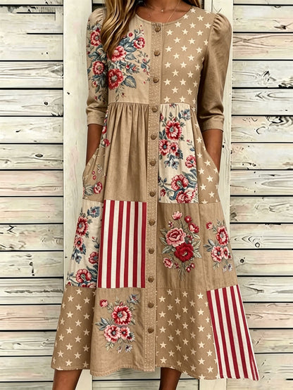 🔥Buy 3 Get 10% Off🔥Women'S Casual American Independence Day Print Art Casual Dress