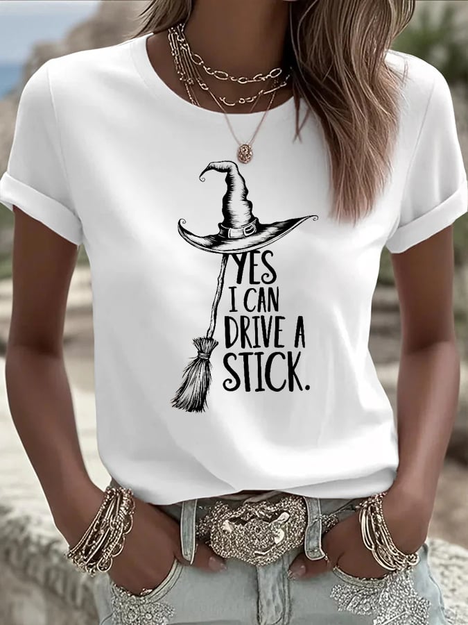 🔥Buy 2 Get 10% Off🔥Women's I Can Drive a Stick Print Casual T-Shirt