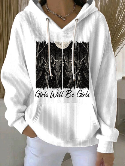 🔥Buy 2 Get 10% Off🔥Women's Vintage Girls Will Be Girls Witch Print Casual Sweatshirt