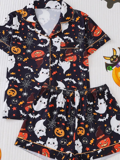 🎃 Women’s Halloween Pajama Set — Silky-Soft, Cute & Spooky-Cozy 👻