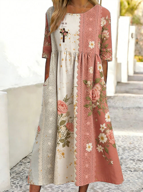 Women's Retro Floral Print Dress