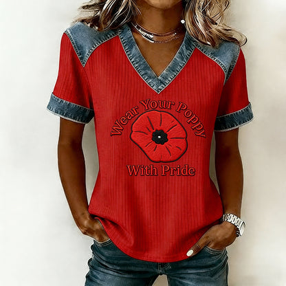 Women's Memorial Day Red Friday Printed T-Shirt
