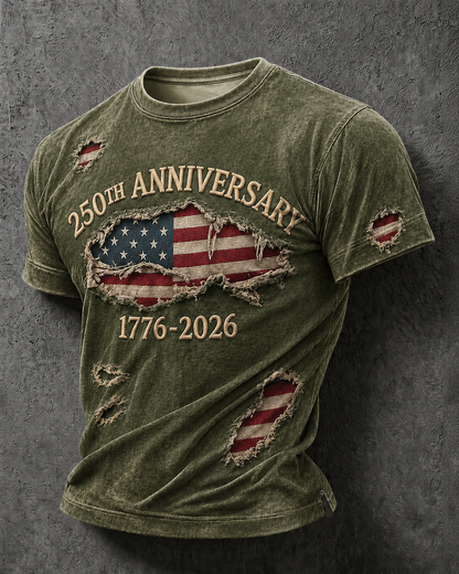 🔥Buy 3 Get 10% Off🔥Men'S Casual American 250Th Anniversary Printed Round Neck Short Sleeved T-Shirt