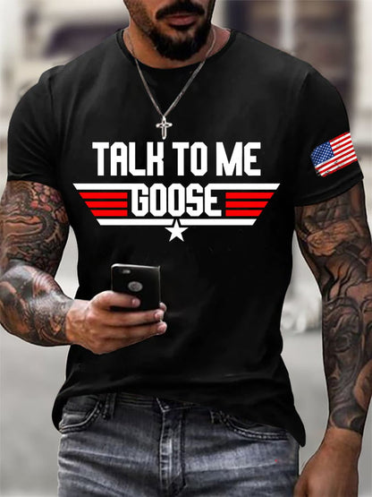 Men's Retro Talk To Me Goose Print T-Shirt