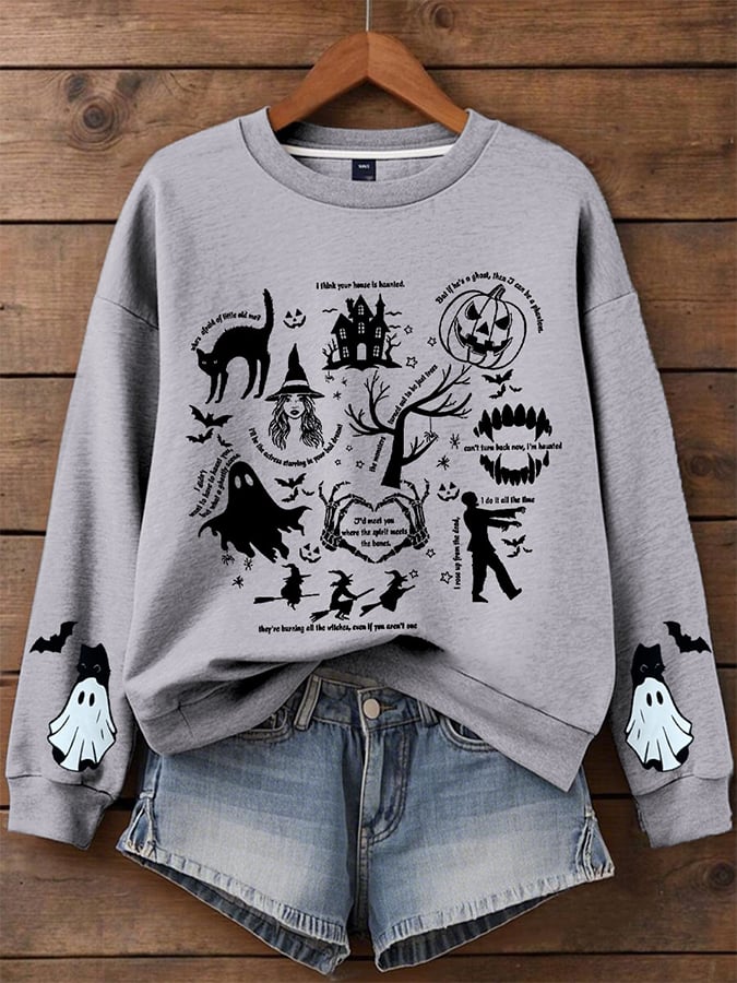 Women's Halloween Print Sweatshirt