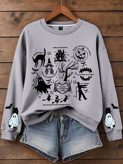 Women's Halloween Print Sweatshirt