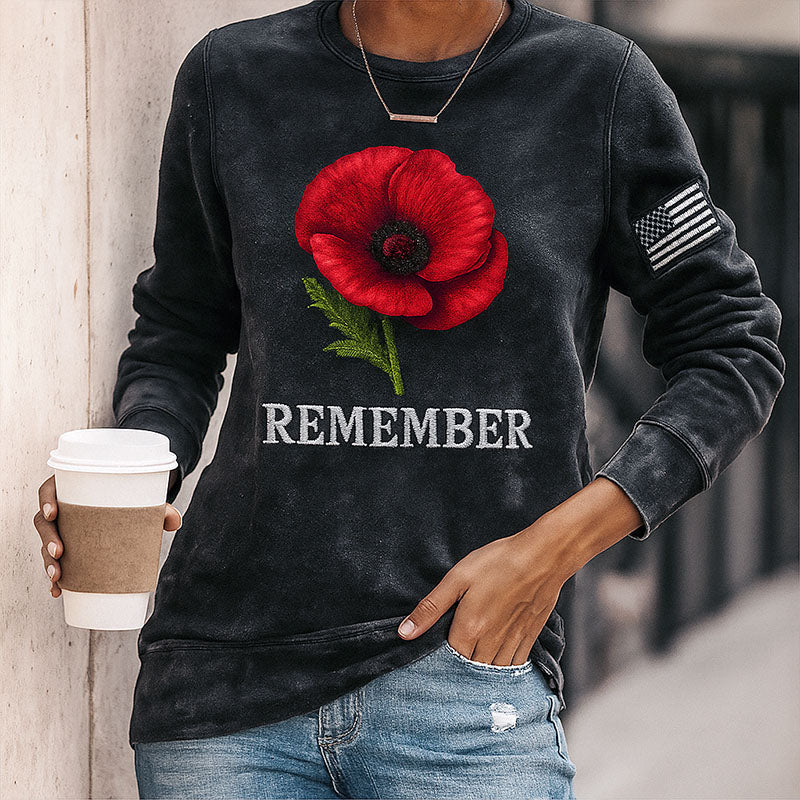 Memorial Day Lest We Forge Print Long Sleeve Sweatshirt