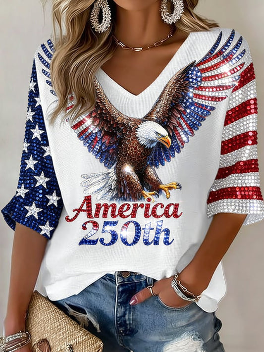 🔥Free Shipping Over $69🔥🔥Free Shipping Over $69🔥Women's  American 250th Print T-Shirt