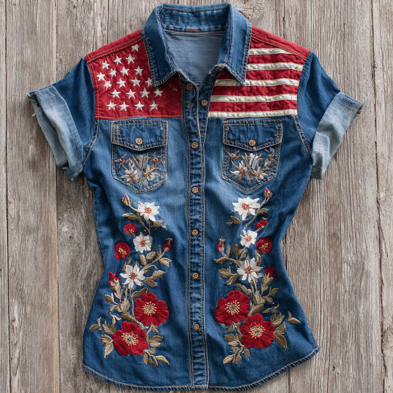 Vintage Poppy Memorial Day Short-Sleeve Shirt