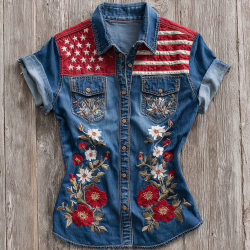 Vintage Poppy Memorial Day Short-Sleeve Shirt