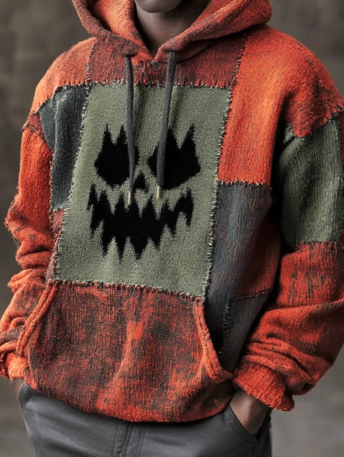 Men's Vintage Casual Halloween Art Hoodie