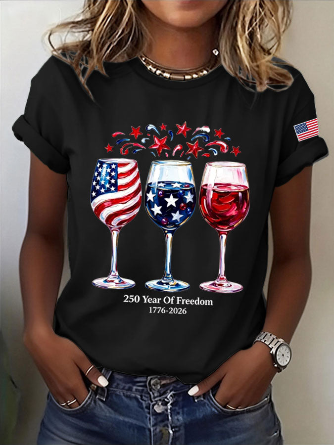 🔥Buy 3 Get 10% Off🔥Women'S  America Flag Printed Casual T-Shirt