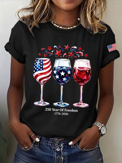 🔥Buy 3 Get 10% Off🔥Women'S  America Flag Printed Casual T-Shirt
