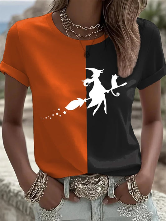 🔥HOT SALE🔥Women's Halloween Witch Print T-shirt