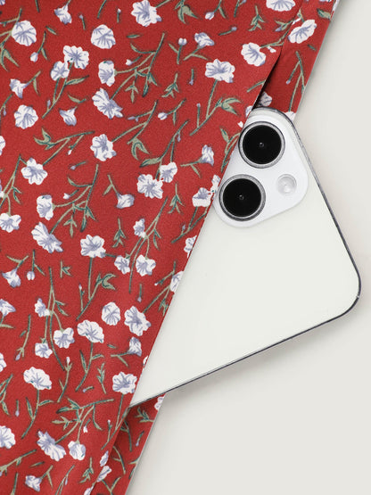 Floral Print Square Neckline Drawstring Midi Dress