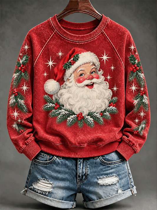 Women's Casual Christmas Print Long-Sleeved Sweatshirt