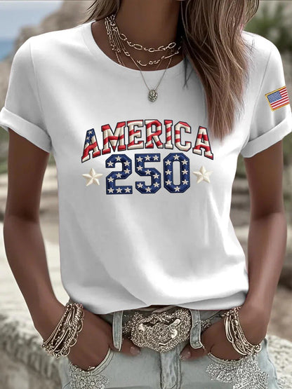 Women's Casual Printed Crew Neck T-Shirt