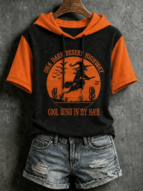 Women's Halloween Witch Print T-shirt
