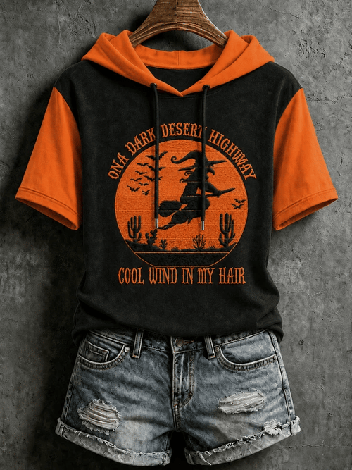 Women's Halloween Witch Print T-shirt