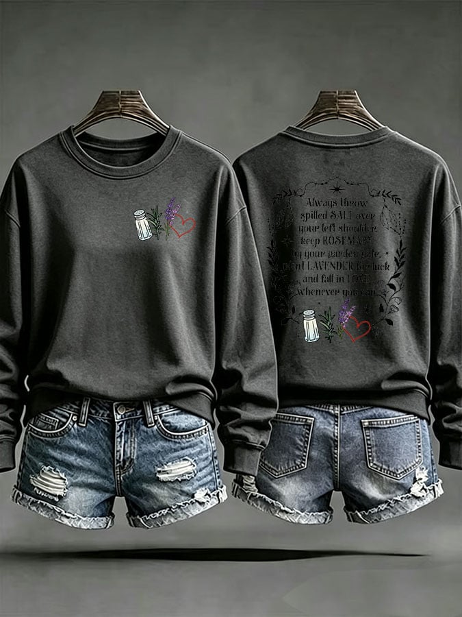 Women's Casual Printed Long-Sleeve Sweatshirt