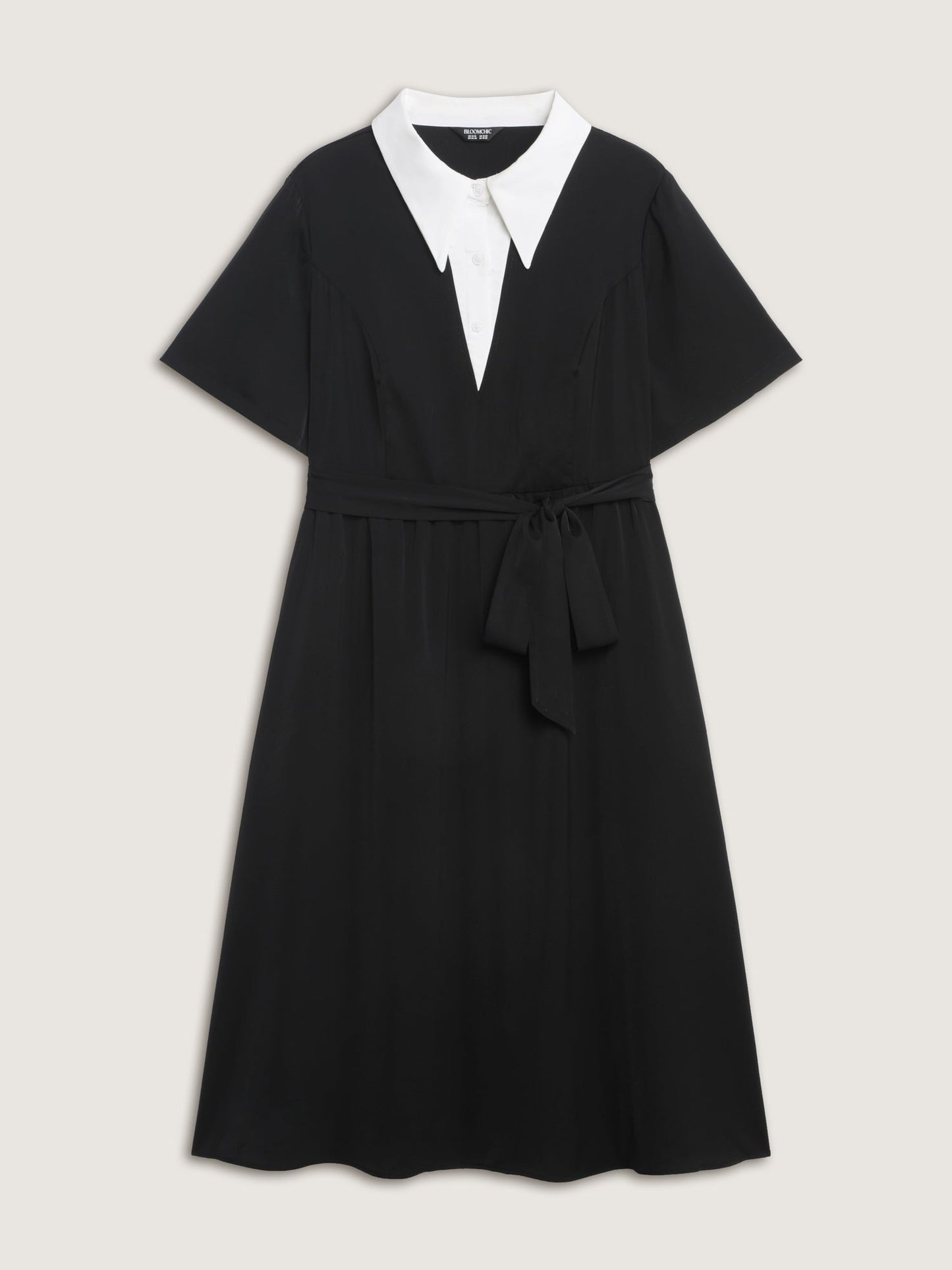 2-in-1 Stretchy Belted Midi Dress