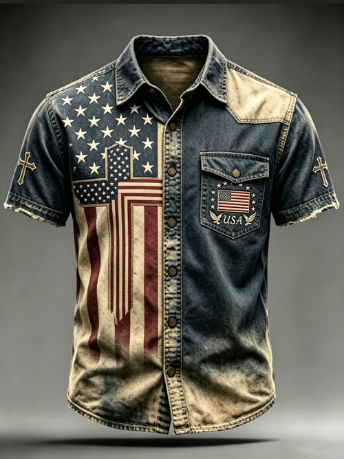 Men'S 250Th Anniversary National Faith Print  Shirt