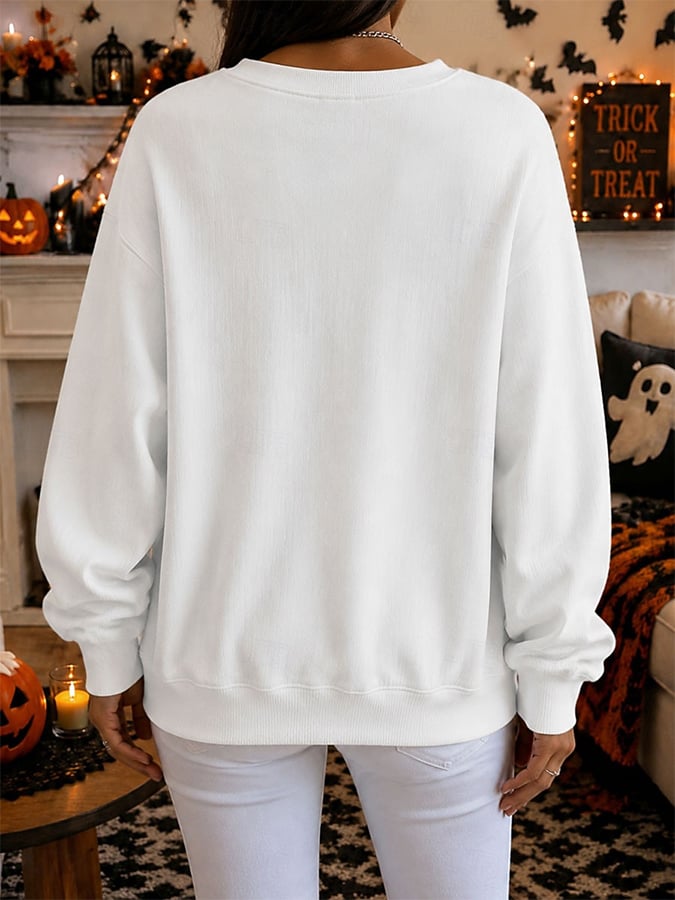 Women's Casual Halloween Print Pullover Sweatshirt