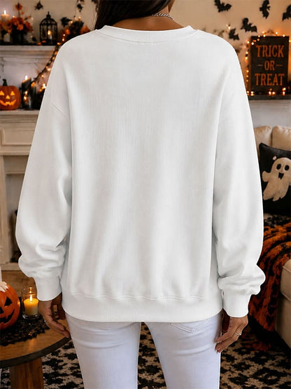 Women's Casual Halloween Print Pullover Sweatshirt