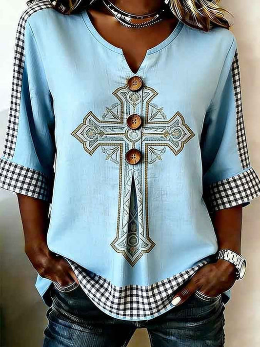Women's Faith Print Top