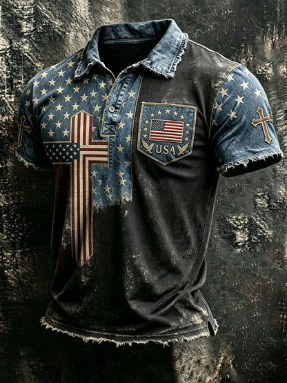 Men'S 250Th Anniversary Faith Printed Casual Polo Shirt
