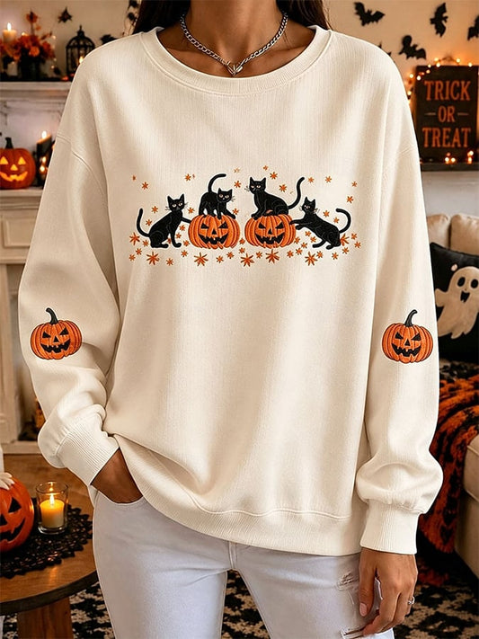 Women's Casual Halloween Print Pullover Sweatshirt