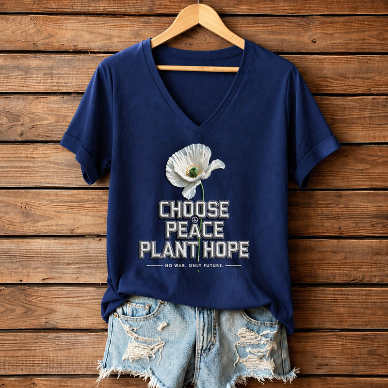 Women's Memorial Day Poppy Art Printed T-Shirt