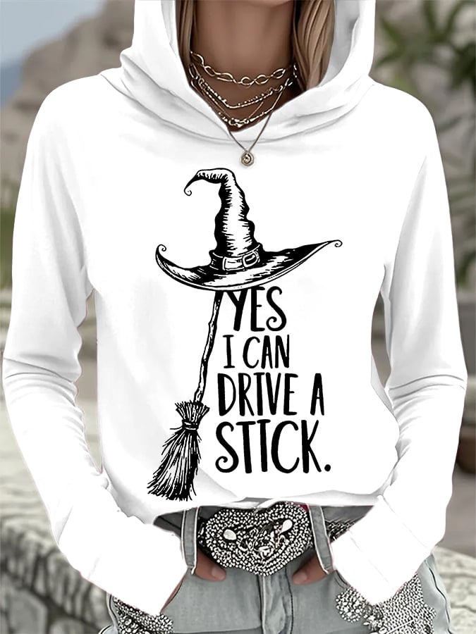 🔥HOT SALE🔥Women's Yes I Can Drive A Stick Print Casual Sweatshirt