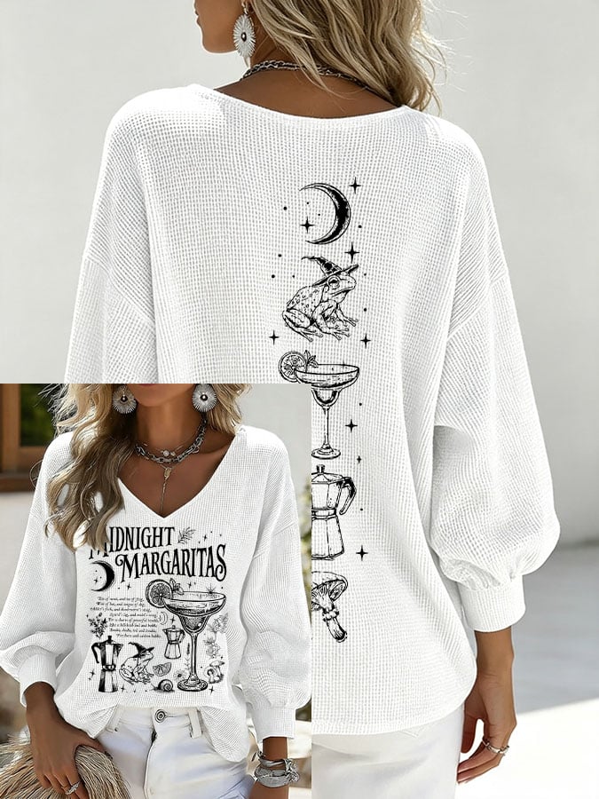 Women's Midnight Margaritas Print Casual T-shirt