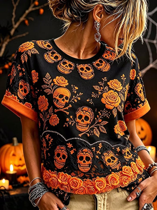 Women'S Casual Halloween Print T-Shirt