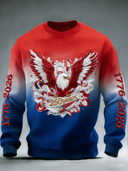 Men's casual hoodie with American 250th anniversary print