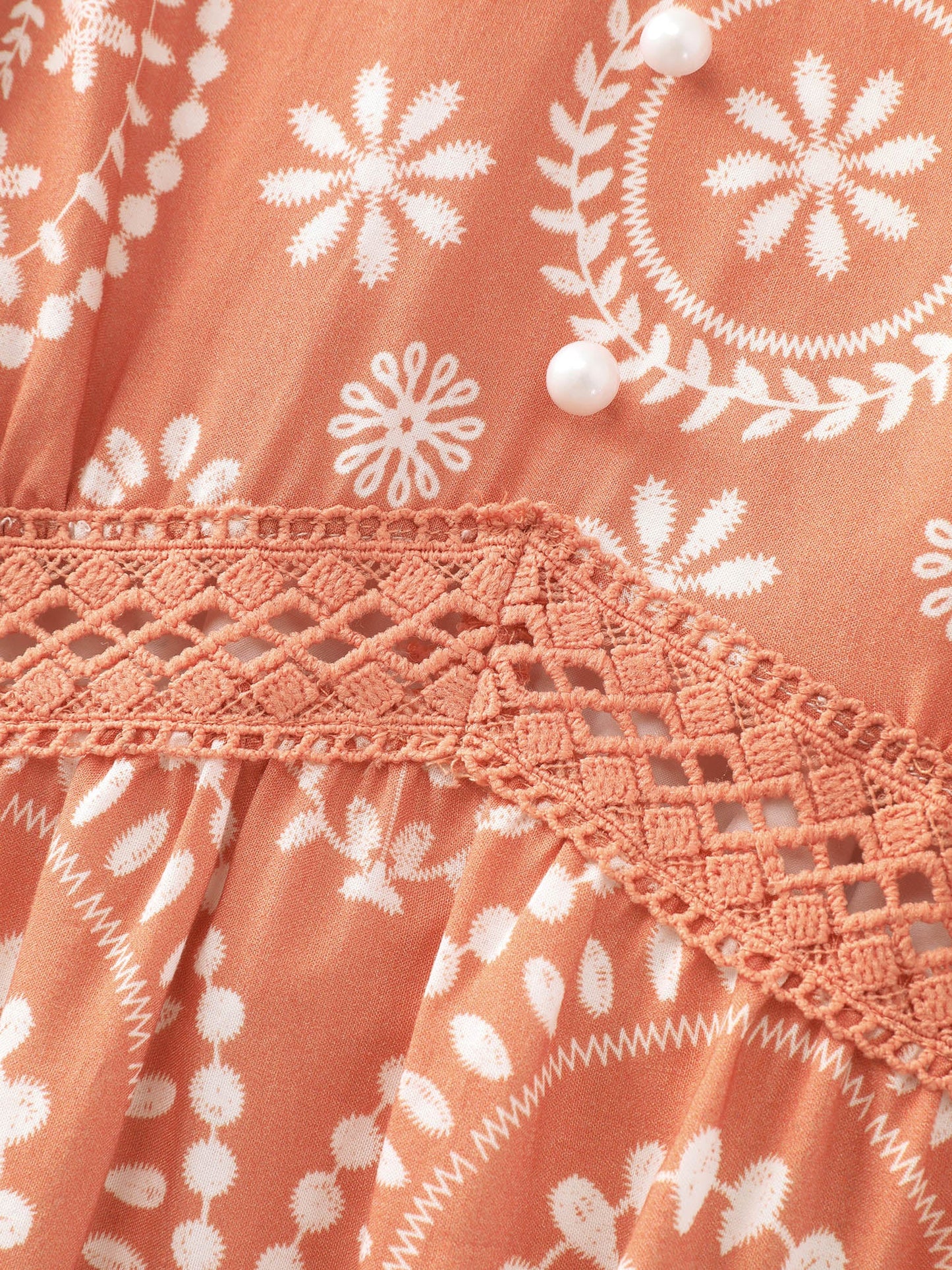Geometric Print Deep V-Neckline Mini Dress