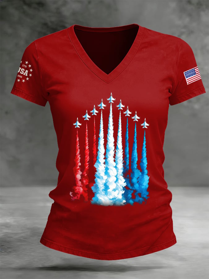 Women's America 250 – Red, White & Blue Sky Tribute Print T-Shirt