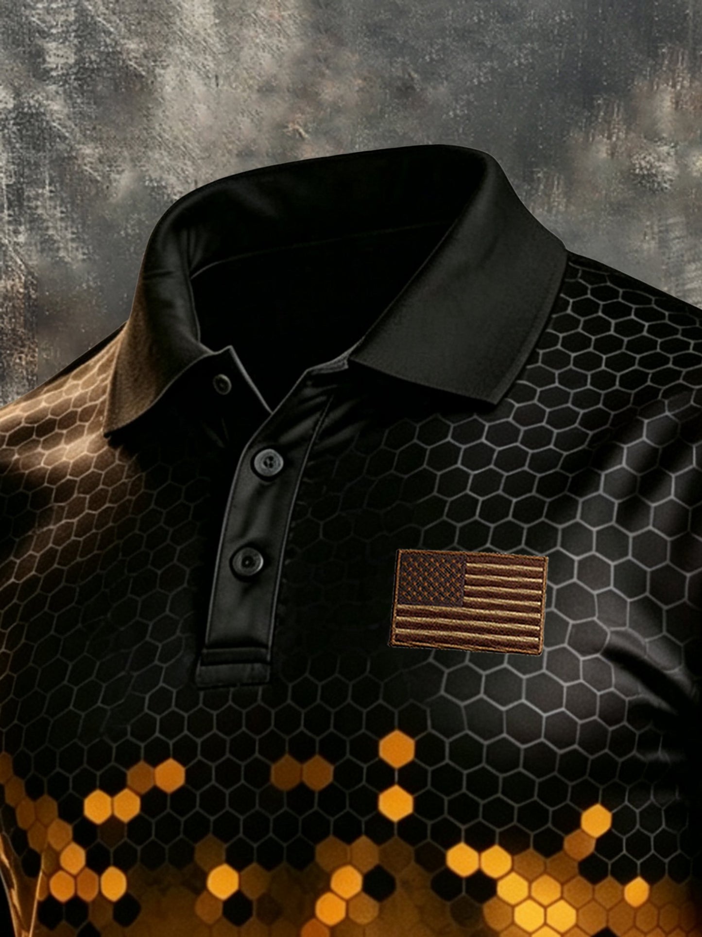 Men's Retro "Patriot" Color-Block Short-Sleeve Polo Shirt