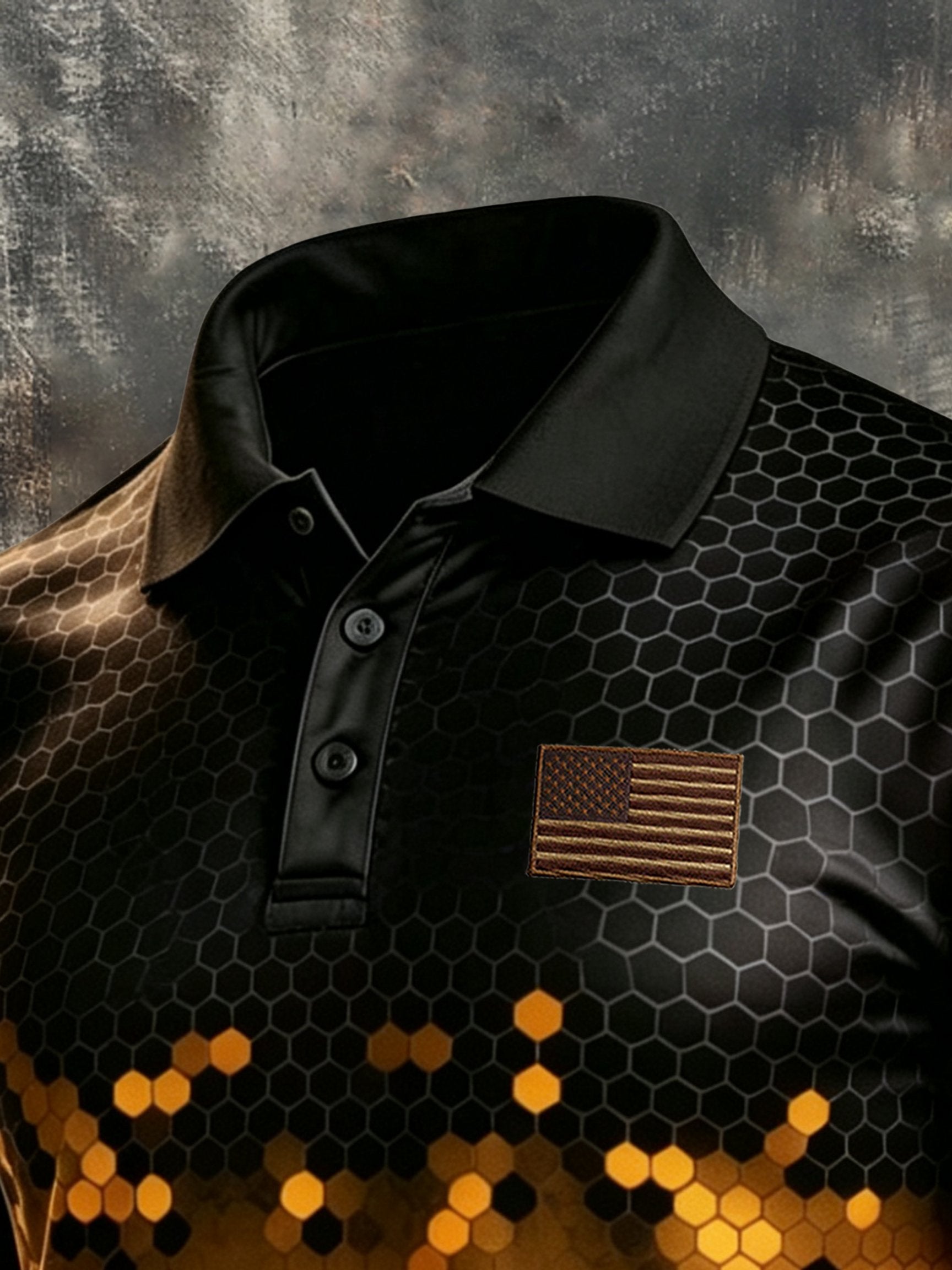 Men's Retro "Patriot" Color-Block Short-Sleeve Polo Shirt