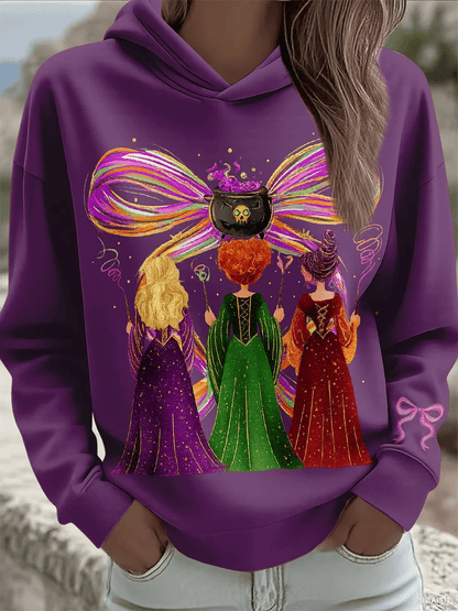 🔥HOT SALE🔥Women's Halloween Witch Art Print Sweatshirt