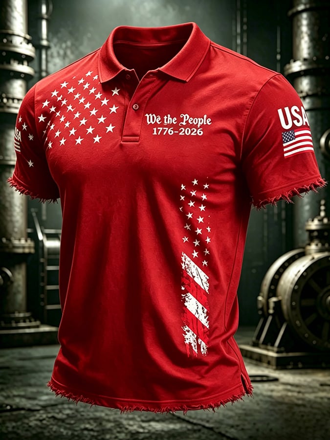 Men'S Flag Printed Casual Top