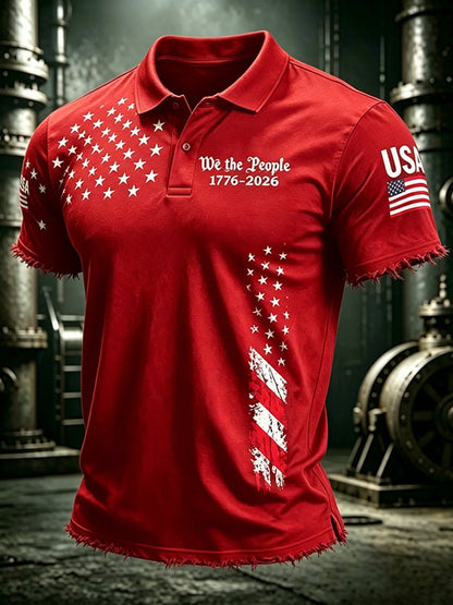 Men'S Flag Printed Casual Top