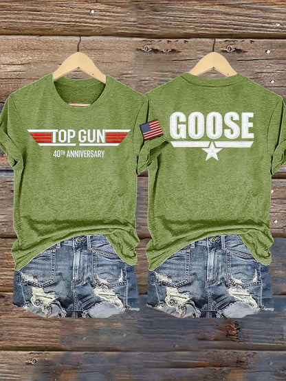 Women's Retro Talk To Me Goose 40th Anniversary Print T-Shirt