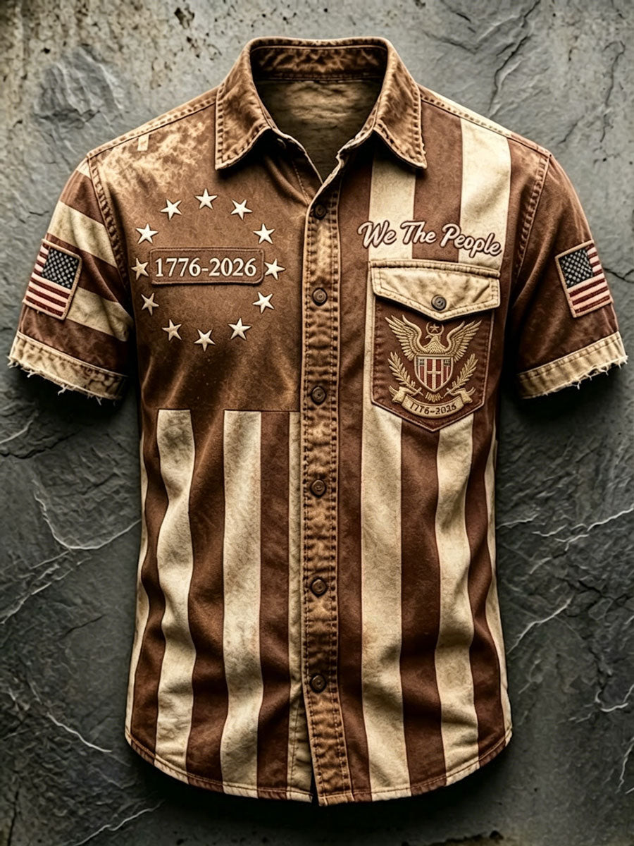 🔥Buy 3 Get 10% Off🔥Men'S 250Th Anniversary National Print  Shirt