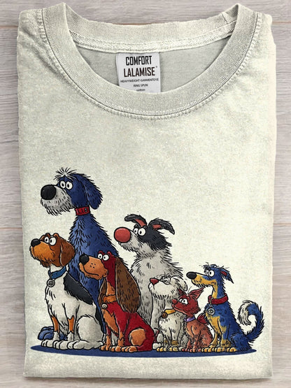 The Waiting Dog Art Casual Cotton Short Sleeve T-shirt