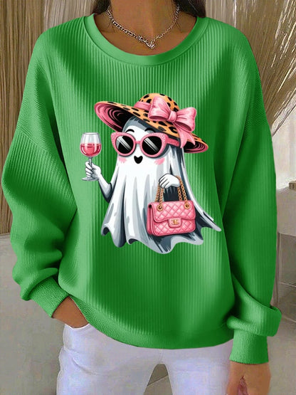 🔥HOT SALE🔥Women'S Cute Ghost Print Casual Sweatshirt
