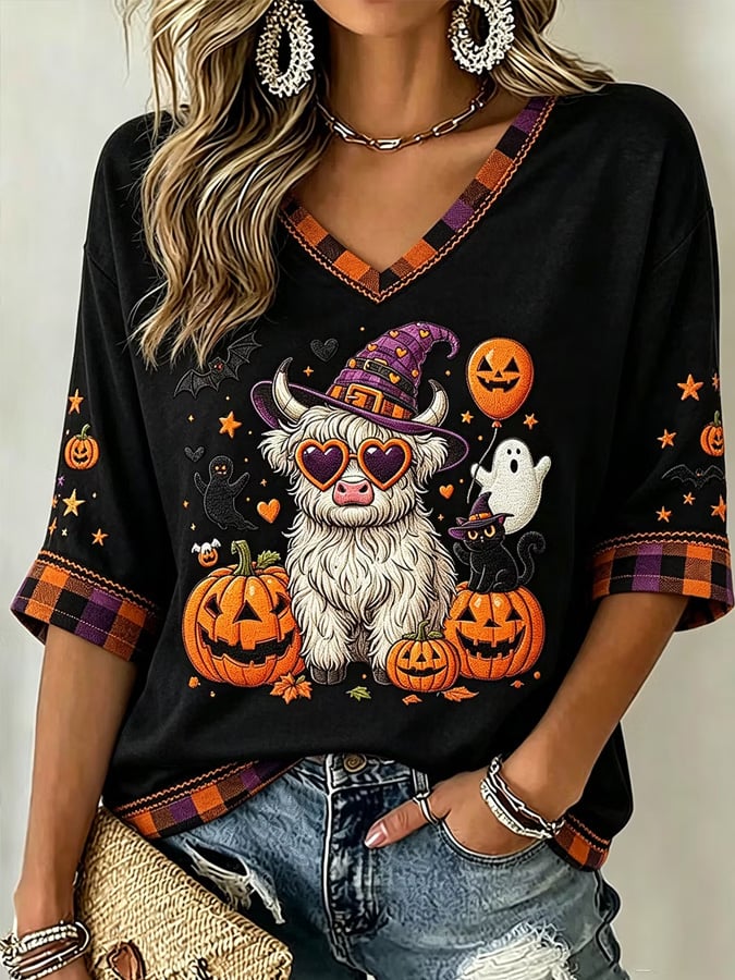 Women's Casual Halloween Print Top