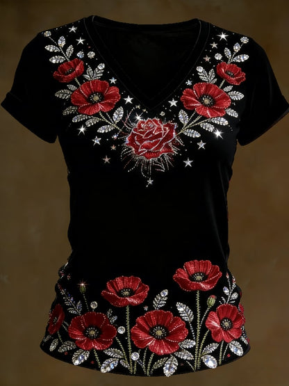 Women's Casual Memorial Day Print T-shirt